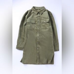 Plus Size Collared Neck Button-Down Shirt Dress